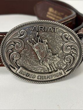 Ariat Kid's Tooled Billet Western Belt multi color
